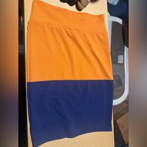 LuLaRoe Blue and Orange Skirt